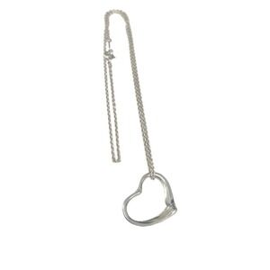 TIFFANY Co Necklace Choker Open Heart Silver